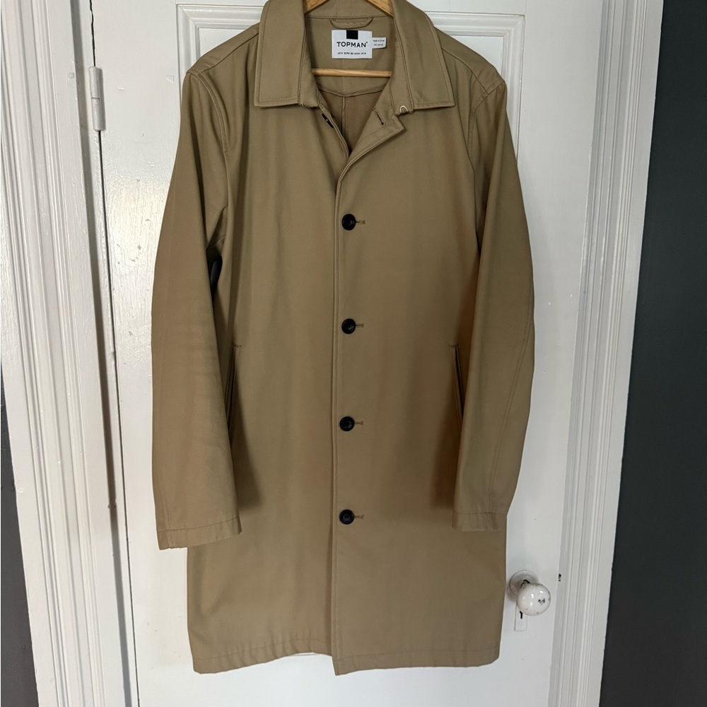 Topman Beige Trench Coat for Men